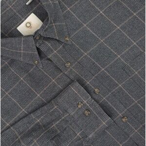 Viyella Shirt Mens XL Gray Plaid Long Sleeve Button Down Wool Cotton Classic